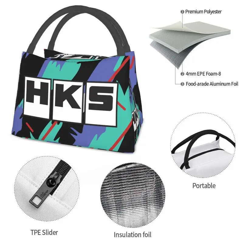 HKS Retro Pattern borse per il pranzo con isolamento termico contenitore per il pranzo portatile da donna per la scatola per alimenti multifunzione da viaggio di lavoro