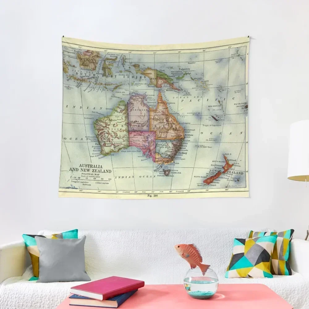 

Vintage Map of Australia (1921) Tapestry Room Design Room Aesthetic Tapestry