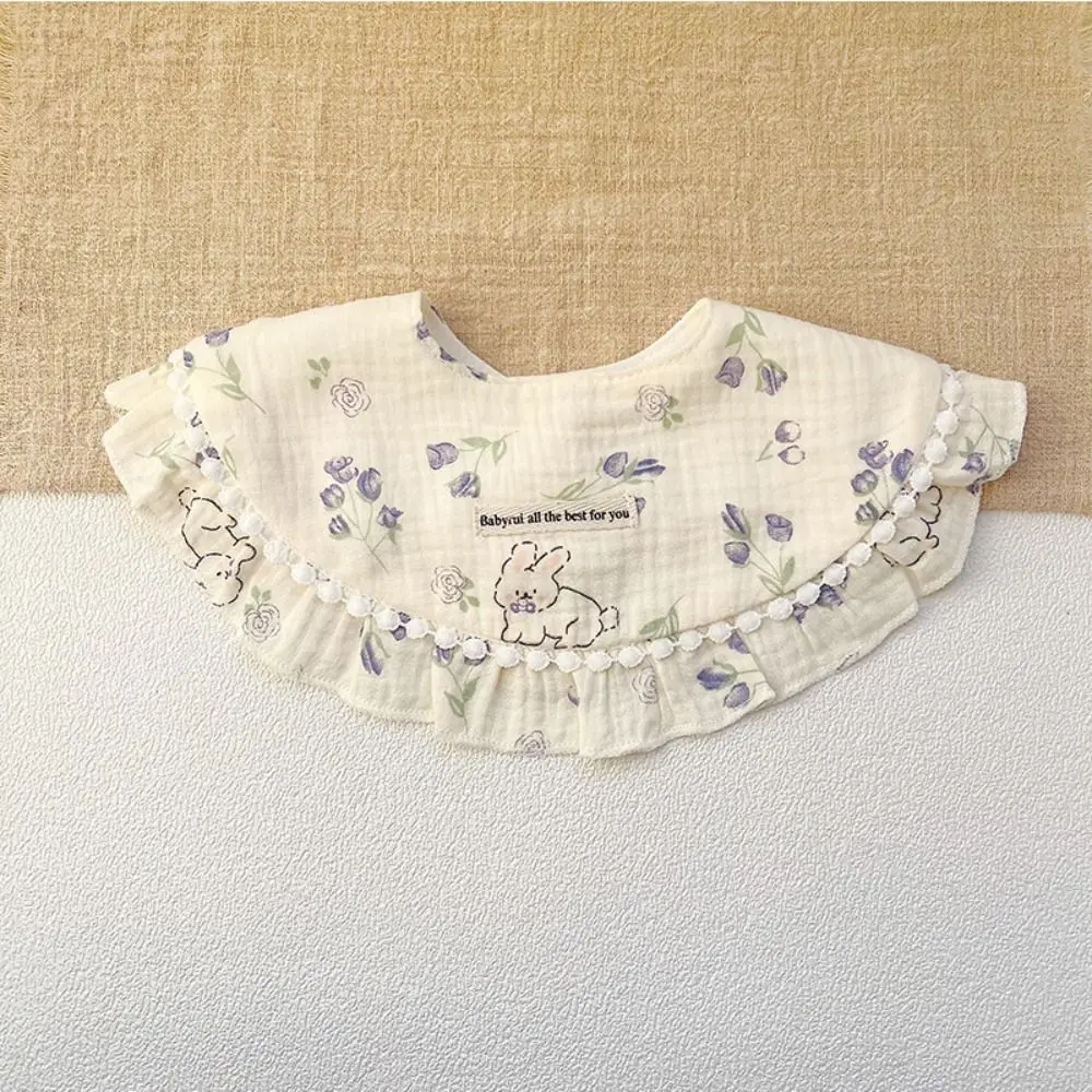 تغذية الطفل مرايل قطنية الأميرة الأزهار الطفل الترويل المرايل جولة الرقبة الكورية نمط منشفة لعاب الأطفال الملابس تغذية الملحقات