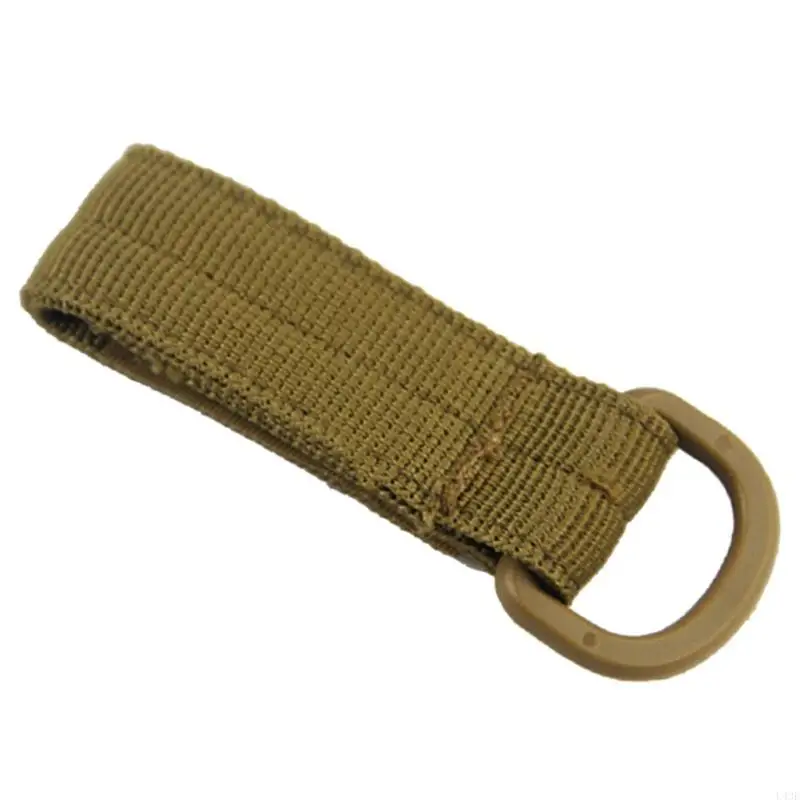 5 Pcs Carabiner Loop Nylon Strap Carabiner Loop Strap Holder with D Rings Webbing Strap Attachment for Backpacking
