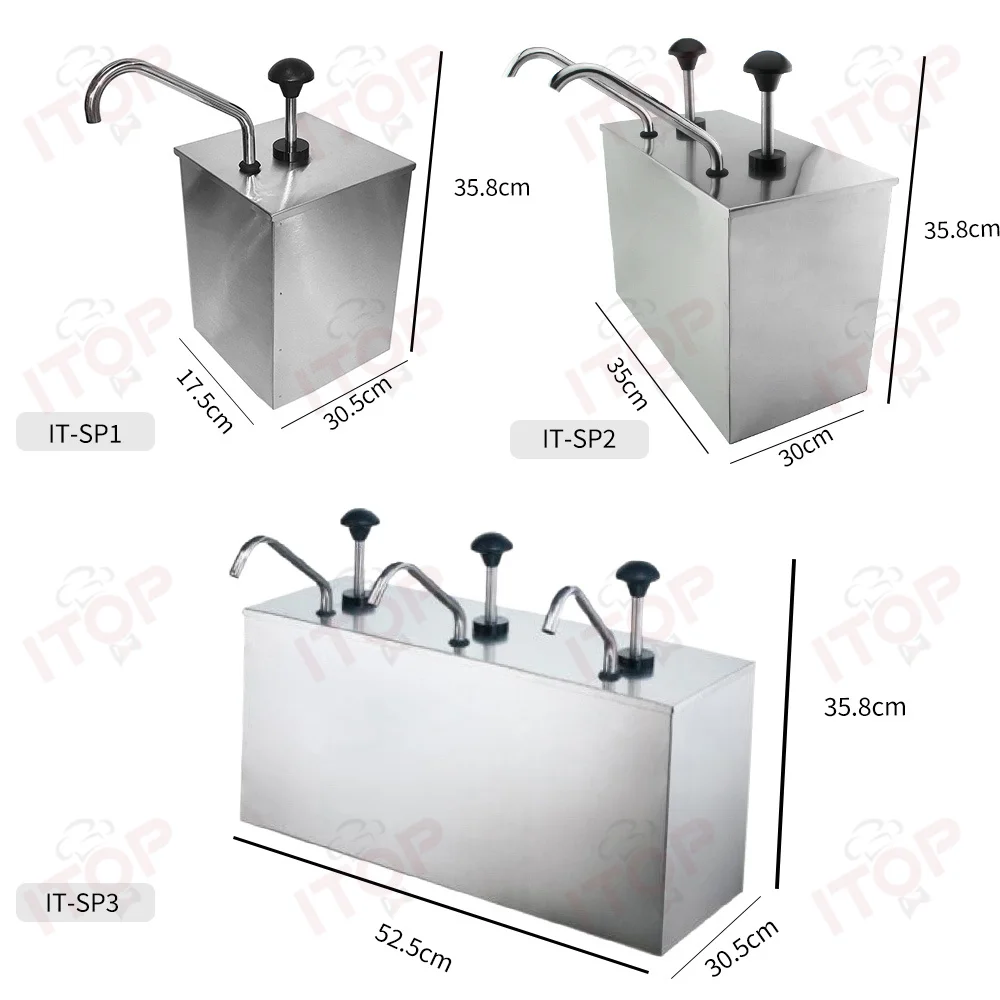 Dispensador de salsa con bomba de 3,6 l, cocina comercial, dispensador de salsa de acero inoxidable, estación de bomba para salsa de salsa de salsa