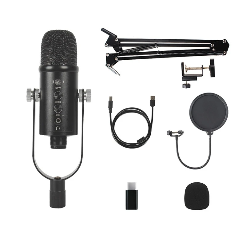 

USB Microphone Set Upgrade Clearer Sound Quality for Streaming Podcasting Music