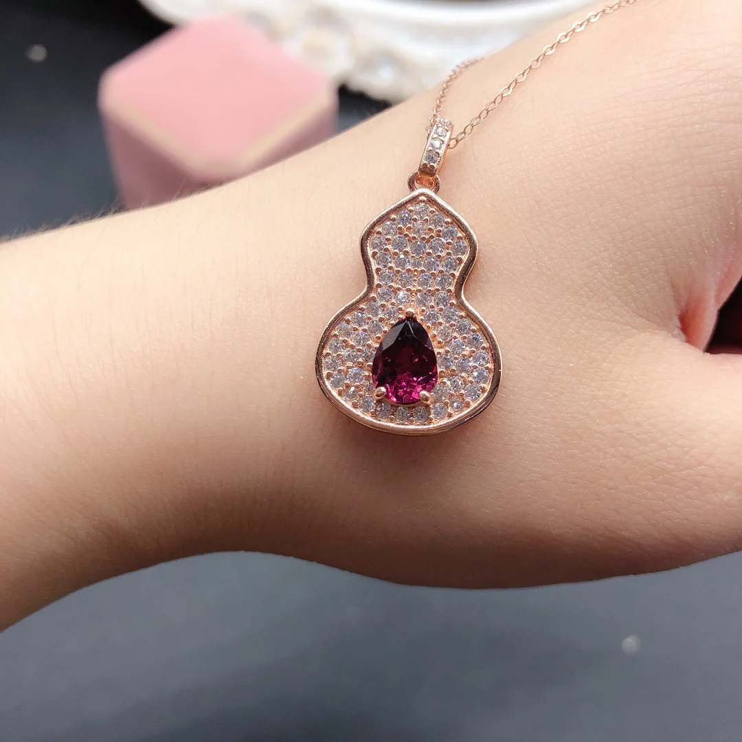 

Natural magnesium Aluminum garnet 925 sterling Silver Necklace Women's Wealth Gems Preferred Free Shipping Certified Boutique