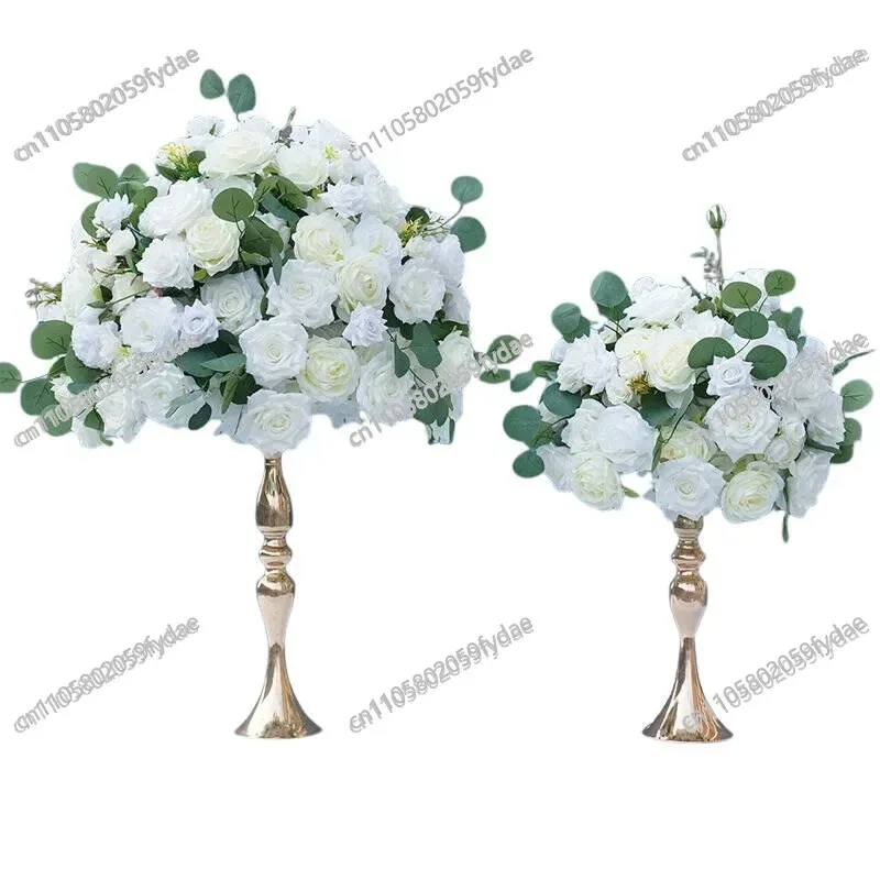 Simulation Rose Ball, Wedding Table Flower Device Candlestick Decoration Simulation Flower Ball