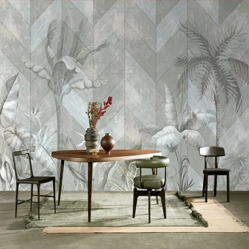Modern simple and light luxury gray-brown coconut grove decoration picture TV luxury home bedroom background wall