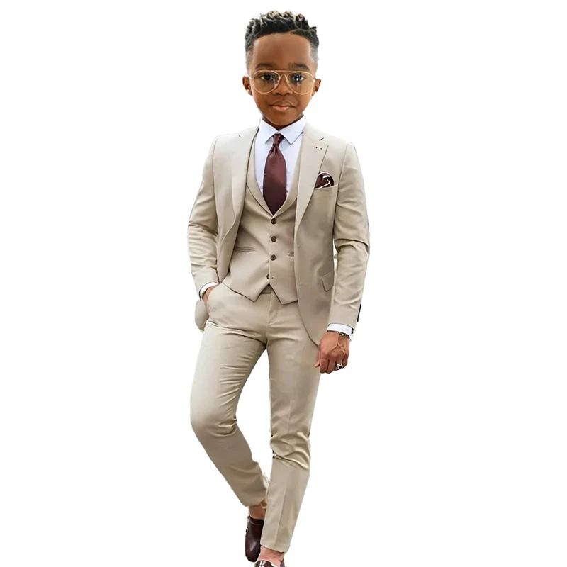 

Boys' 3 Piece Suit Set Formal Wedding Party Kids Suit for Boys Classic Suit Graduations Boys' Suit Set Blazer Pants Vest Set