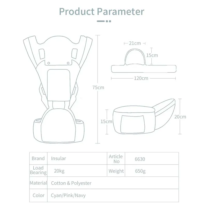 多機能ベビーショルダーストラップ,ダブルユース,幼児用フロントツール,収納機能付き軽量スツール,0〜3歳