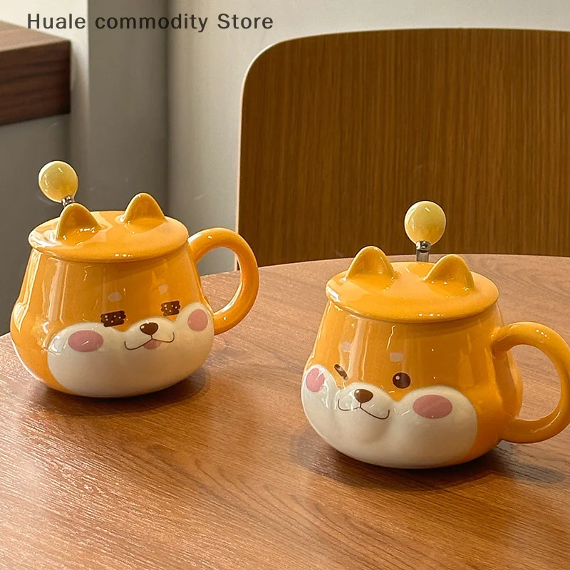 Shiba Inu Ceramic Cup High Appearance Level Large Capacity Coffee Cup With Spoon Cute Girls Children's Office Home