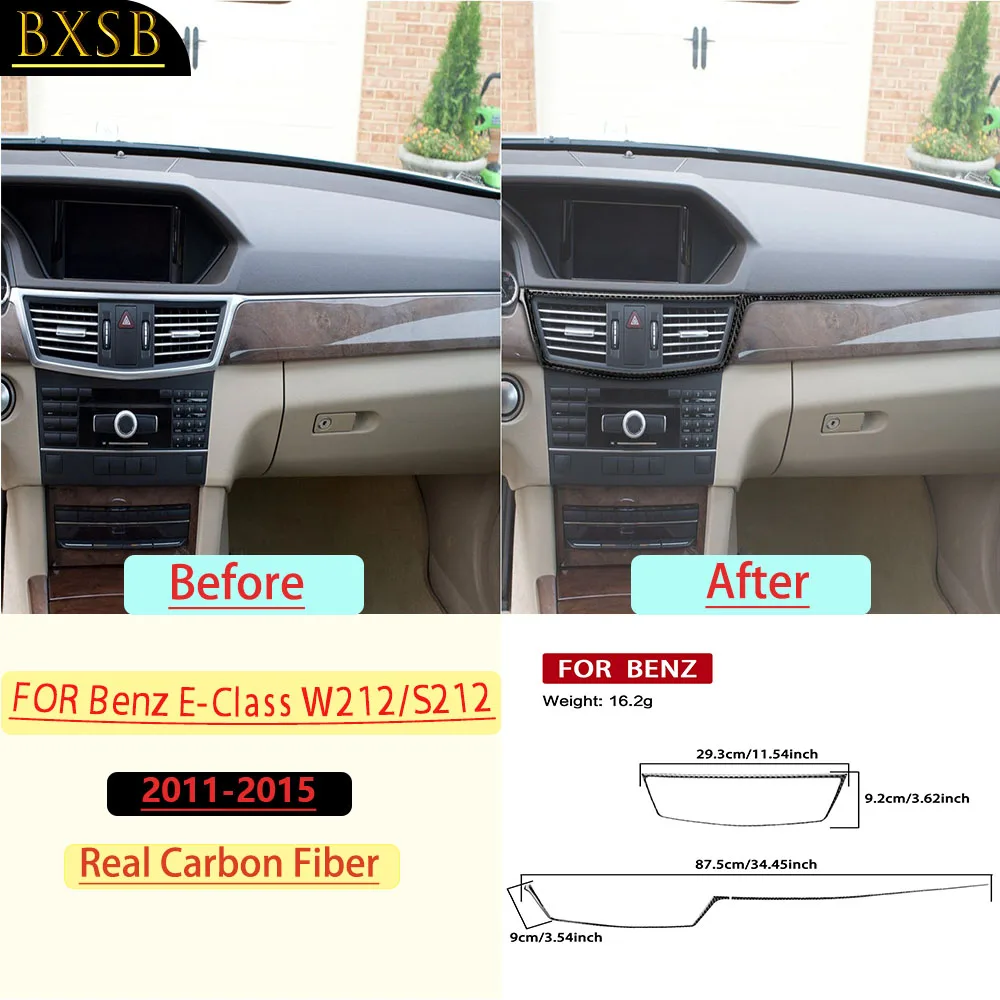Carbon Fiber For Mercedes-Benz E-Class W212/S212 2011-2015 Car Center console air vent Frame Trim Sticker Interior Accessories