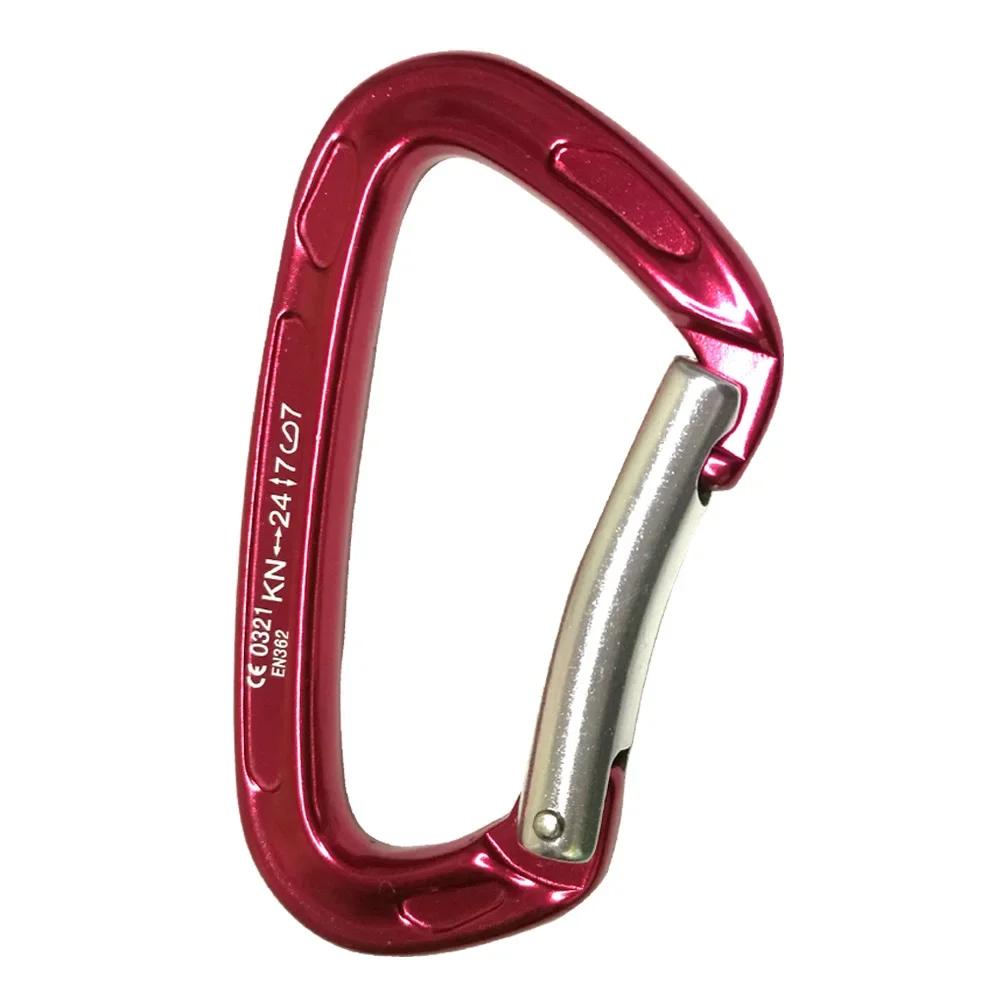 24KN Bent Gate Outdoor Mountaineering Climbing Carabiner Rappelling Rescue Caving Aluminum Locking