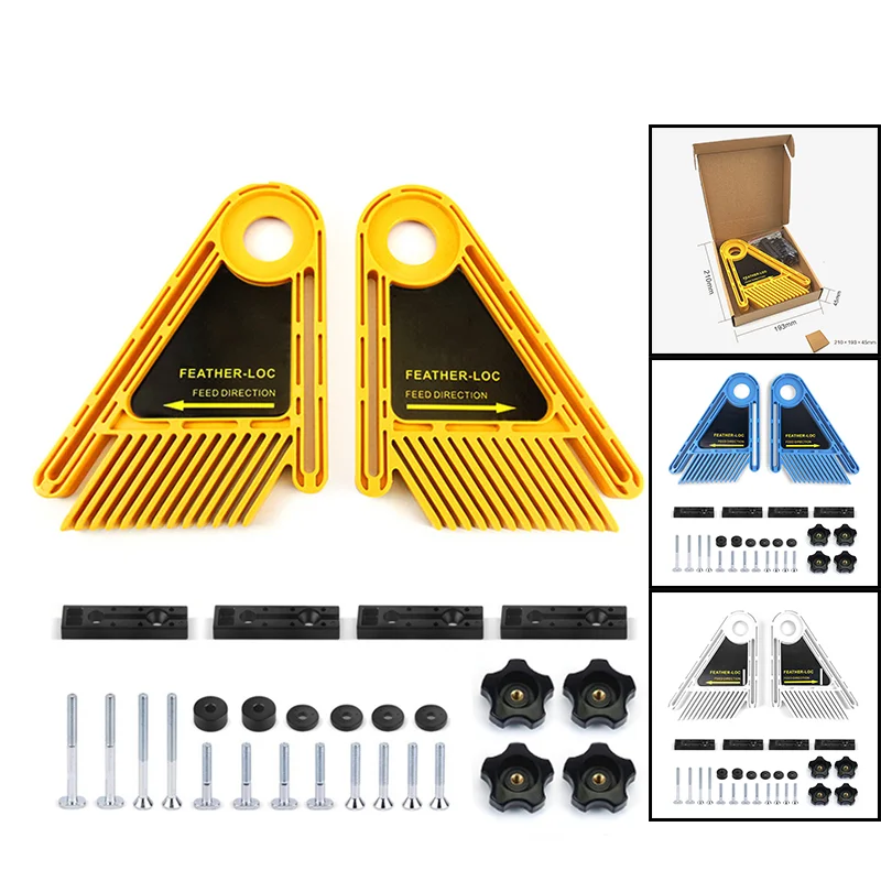 

True-Flex Featherboard Safety Table Saw Push Block Pack of 2 Table Fence for Woodworking T-slots Miter Slots on Tablesaws Router