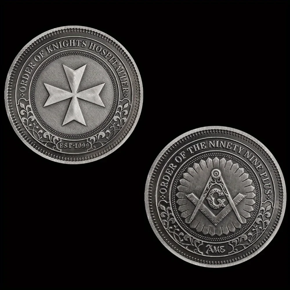 عملة تذكارية مجانية ماسون ، طلب الفرسان ، مطلي بالبرونز في المستشفى ، هدية قابلة للتحصيل ، عملة التحدي ، قطعة واحدة