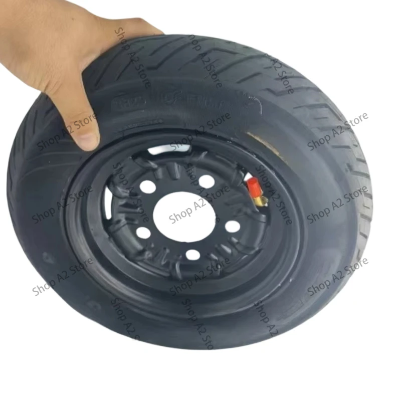 3.00-8 Tubeless Tire for Electric Tricycle, 6-Ply Steel Wire Reinforced Outer Tire, Wear-Resistant Complete Rear Wheel Assembly