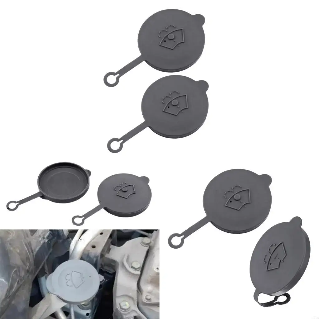 Washer Bottle Cap Cover for Selected Models, Manual Fit Plastic Opening Cover with Tether Loop and Washer for Maintenance Tasks