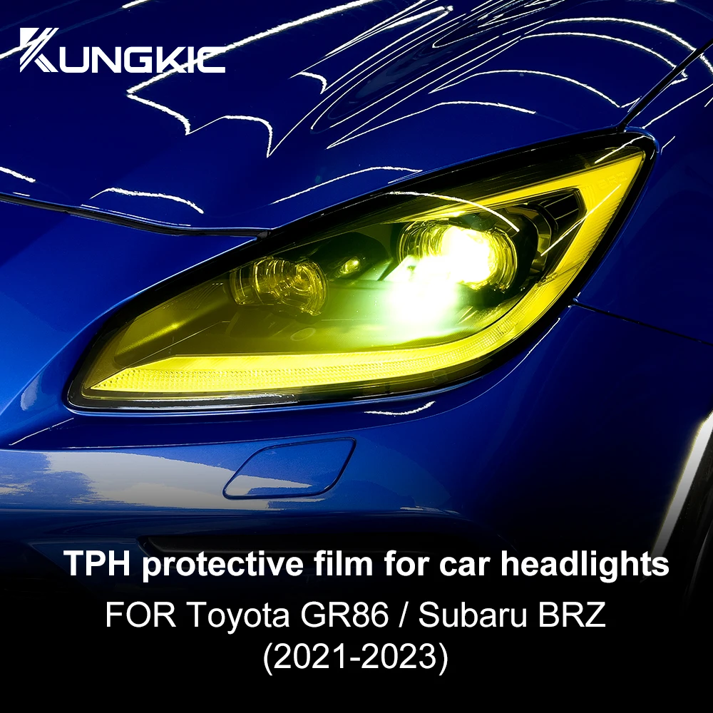 

1Pair TPH Film For Subaru BRZ Toyota GR86 2021 2022 2023 2024 Car Headlight Protective Sticker Yellow Anti-collision Transparent