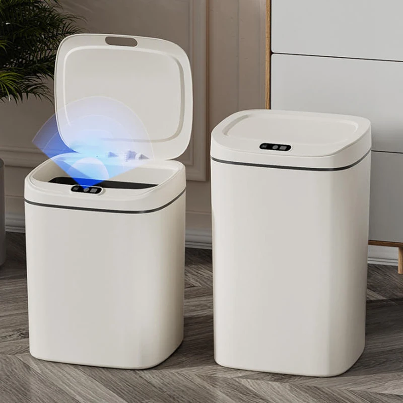 Smart Trash Can Automatic Sensor Trash Can Large Capacity Kitchen Toilet Waste Bins Portable Bathroom Wastebasket with Lid