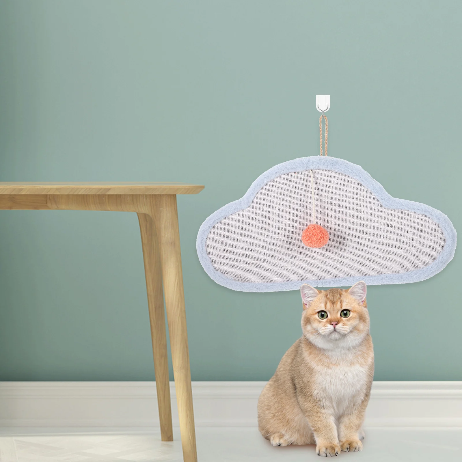

Cloud Shape Cat Scratching Board Made of Sisal Hemp Lanyard Scratch Pad for Indoor Cats Claw Grinding Kitten Plaything