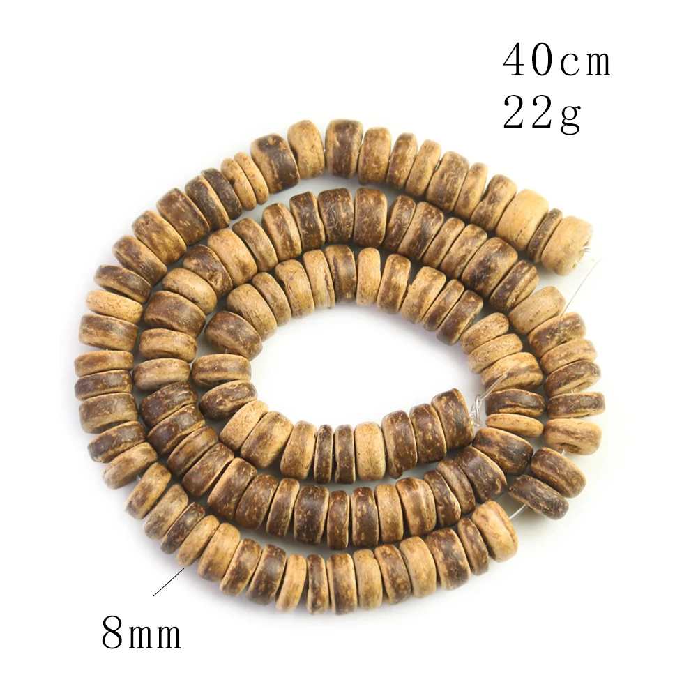 8mm 1 String Natural Coconut Shell Loose Beads Wooden Buddhism Making Necklace Bracelet DIY Environmental Jewelry Accessories