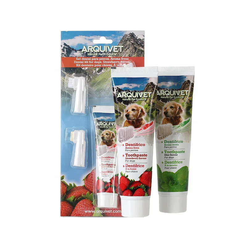 ARQUIVET Pet Toothpaste and Toothbrush Set Care, Clean Gums, Freshen Breath