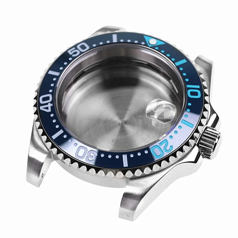 New 40mm Diving Sapphire Crystal 316l Steel With Ceramic Bezel Insert Watch Case For Nh35 Nh36 Nh34 Automatic Movement Mod Parts