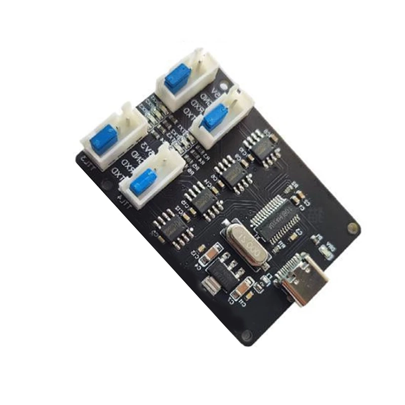 1 peça usb para ttl módulo ch340 hub TYPE-C interface 4-channel quatro ttl independente