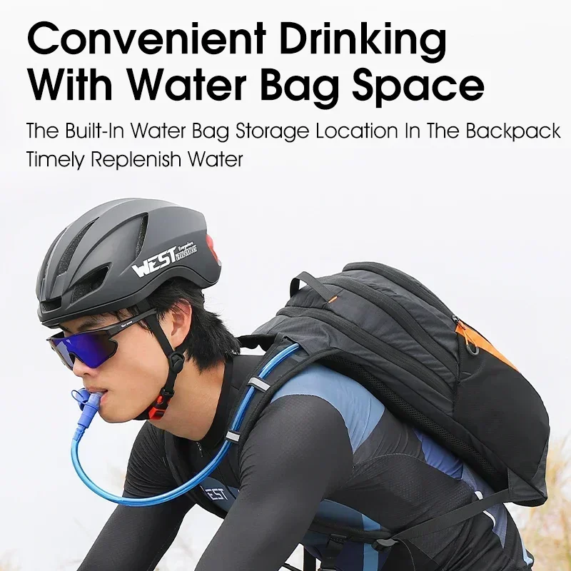 WEST BIKING Cycling Hydration Backpack Outdoor Sports Hiking Breathable Reflective Backpack MTB Road Bike Water Bag For Travel