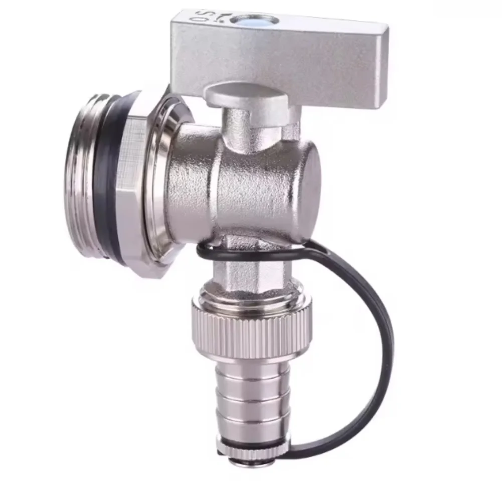 Large Flow Drain Valve Copper for Floor Heating Water Separator 1 Inch 34 Inch Compatible with Heating Systems