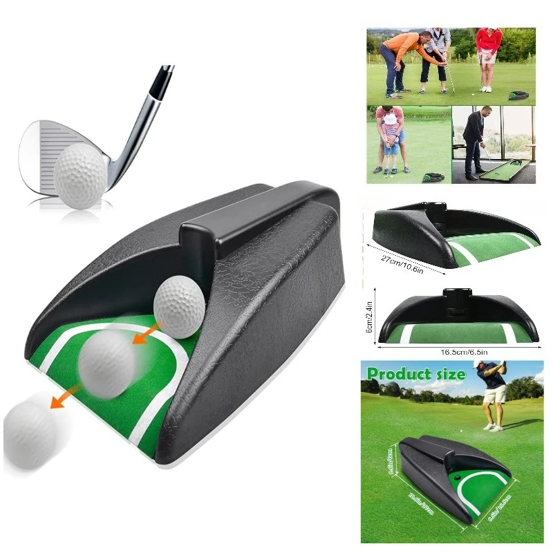 

Портативная автоматическая машина для отработки ударов в гольфе, тренировочный стакан для отработки ударов с автоматическим возвратом мяча, тренажер для отработки ударов в гольфе