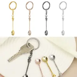 with Keychain for Filling Vials with Salts Necklace Key Ring Spoon Keychain Teaspoon Pendant Mini Crown