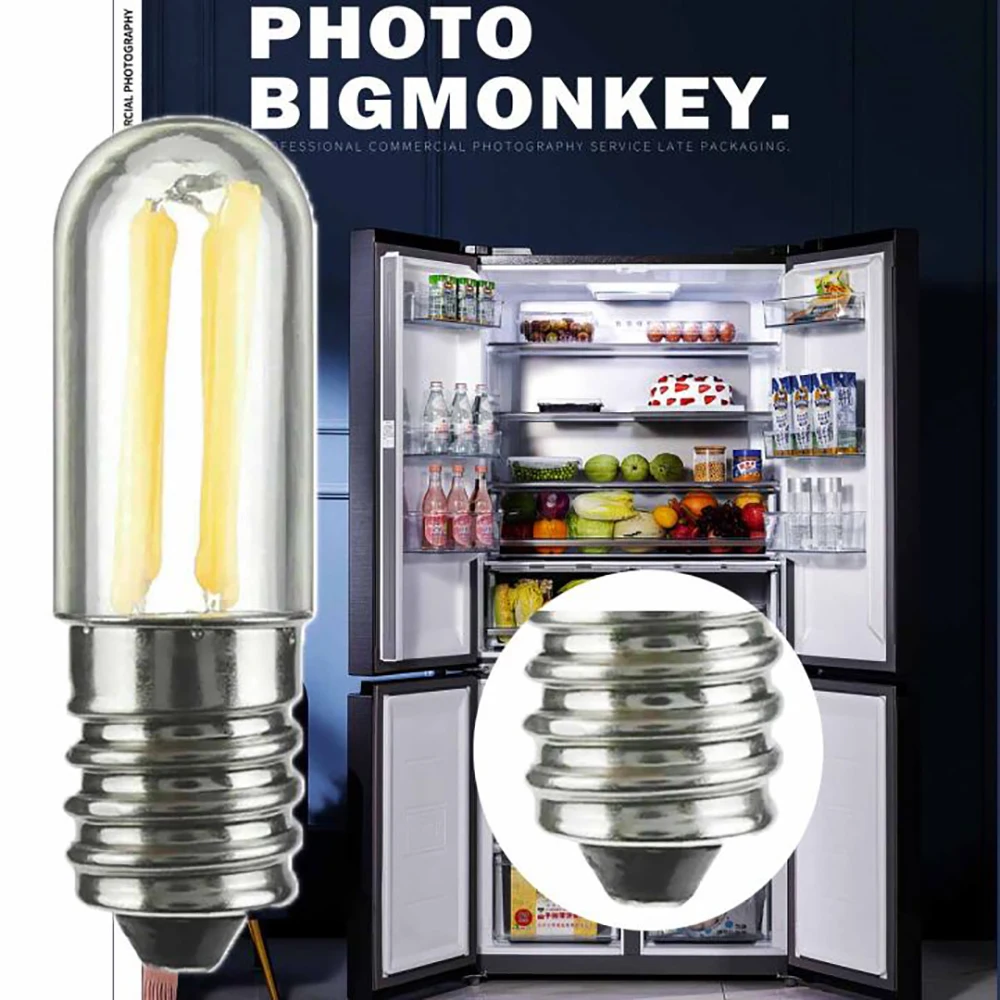 Dimmable E14 COB LED Filament Fridge Light Bulbs 1W 2W 4W 220V Screw Base Bulb 6500K 3000K White For Home Decorative Room