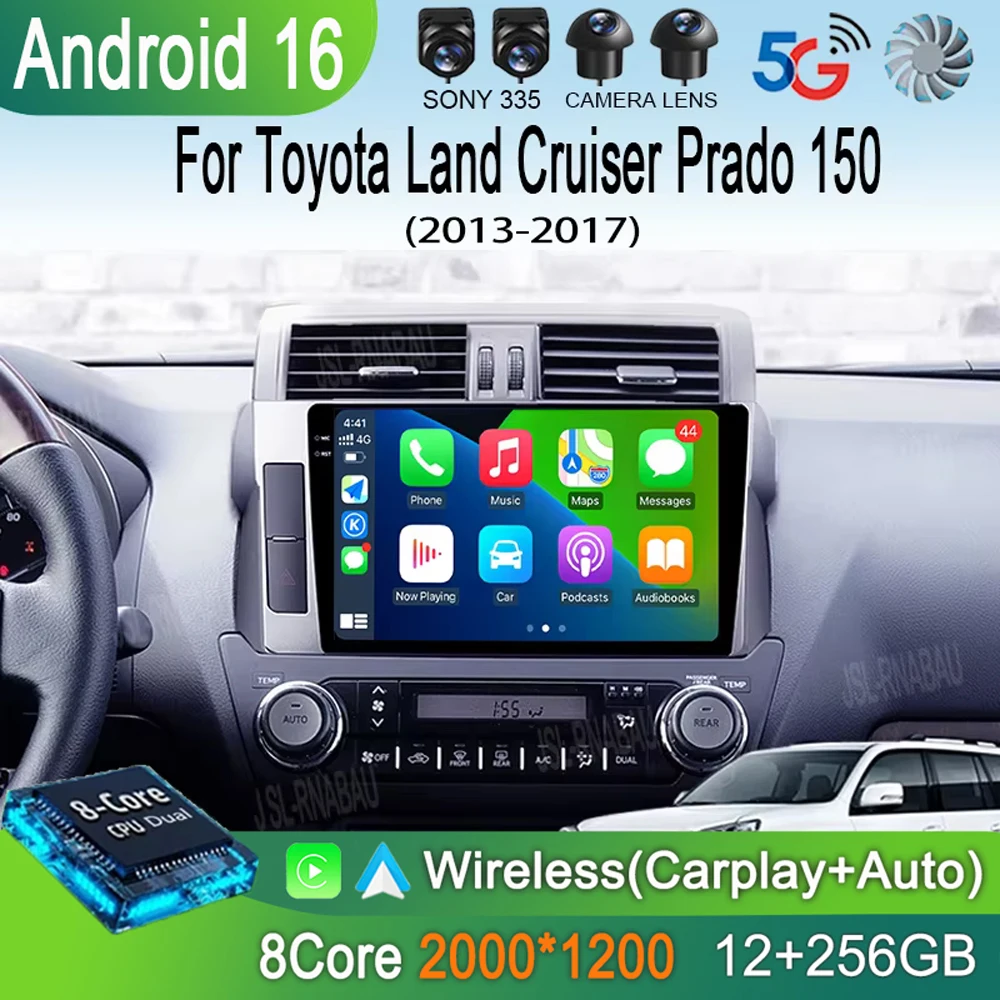 

Автомагнитола Android 16 Carplay для Toyota Land Cruiser Prado 150 2013-2017: Мультимедийный Видеоплеер, GPS, Стереосистема, Камера 360°, Головное Устройство