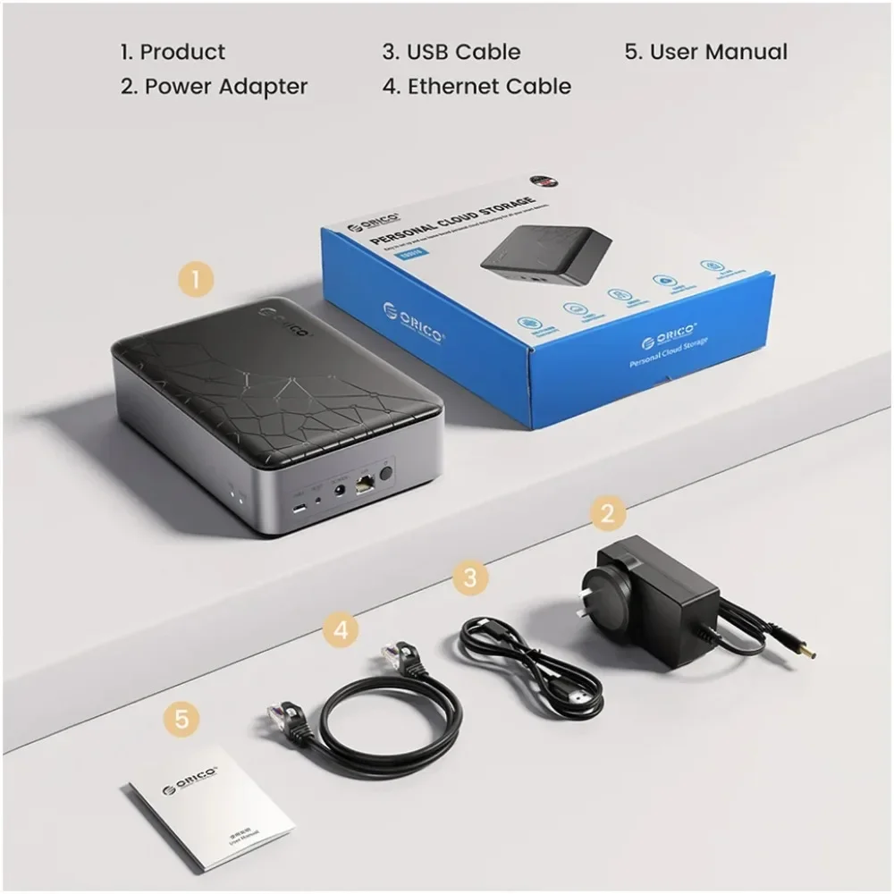 Imagem -06 - Orico-sata Gabinete de Disco Rígido Rede Nas Caixa de Armazenamento Hdd Usb c Estojo Externo Habitação Servidor de Nuvem Pessoal 35