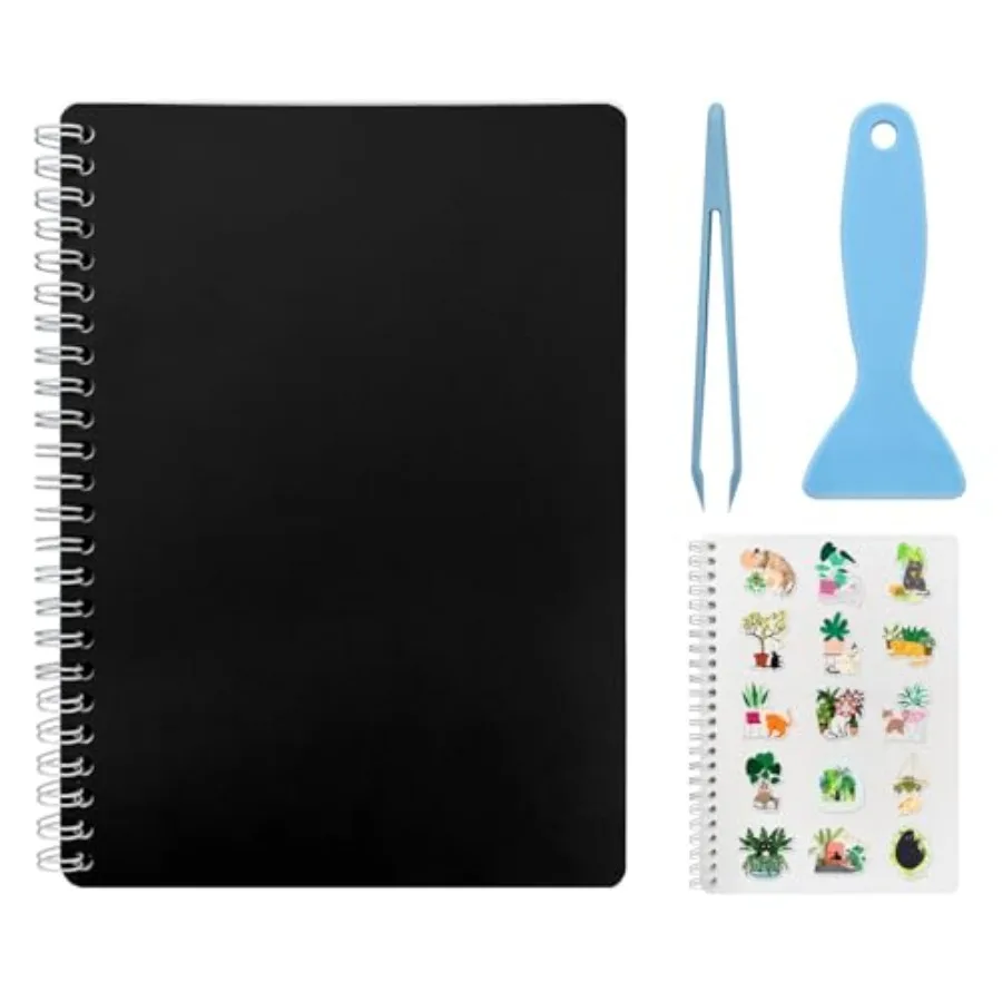 Reusable Sticker Book Collecting Album with 80 Sheets Blank Release Paper A5 Size Sticker Collection Storage Organizer for Adul