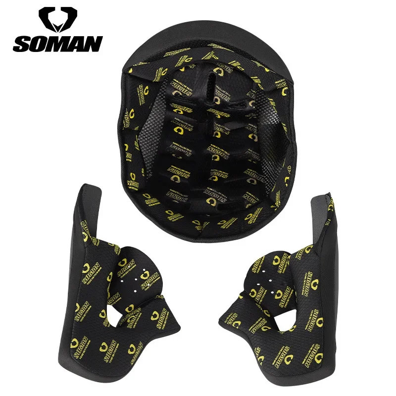 

SOMAN Motorcycle Helmet Lining SM955-S/SM965/SMX8 Helmet Ear Protection Hat Heart Ear Lining 3PC Motorcycle Accessories