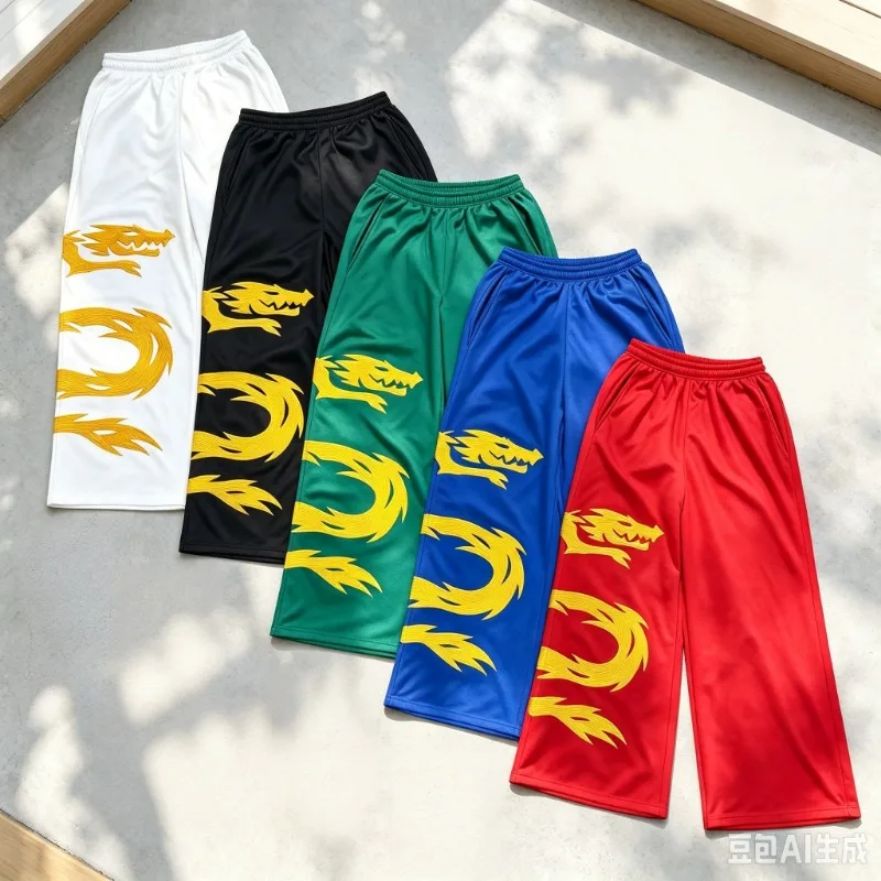 2026 Y2K Anime High Street Cosmetic Print Wide-Leg Trousers Trendy Daily Streetwear for Women Children Fashionable Casual Pants