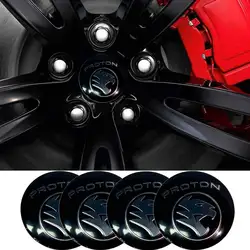 4Pcs 56mm Car Wheel Center Emblem Sticker Hub Badge Decal for Proton Gen-2 R3 Inspira Savvy Persona Sage Waja Wira Exora Elise