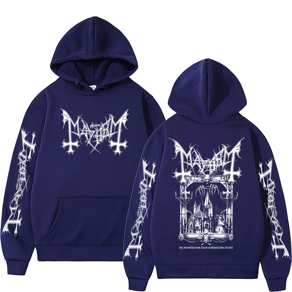 Rock Band Mayhem De Mysteriis Dom Sathanas Hoodie für Männer und Frauen Death Black Metal Kapuzen-Trainingsanzug Herren Mode Gothic Punk Hoodies – Detail 4