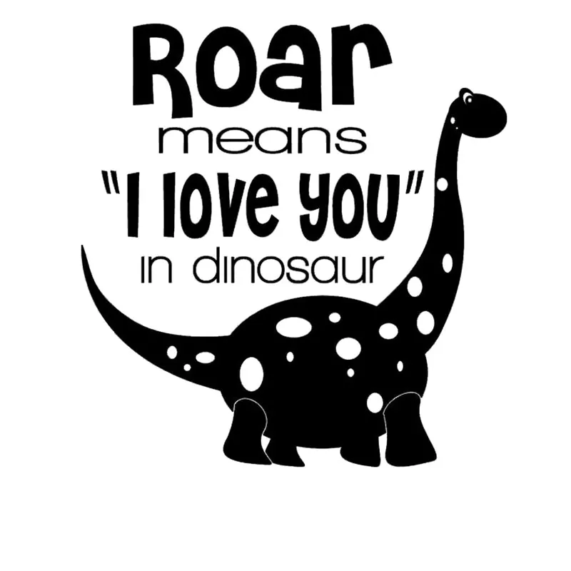 Car Sticker Howl I Love You Sticker Dinosaur Funny Car Sticker Auto Accessories Decal Waterproof Black/White, 15cm*15cm