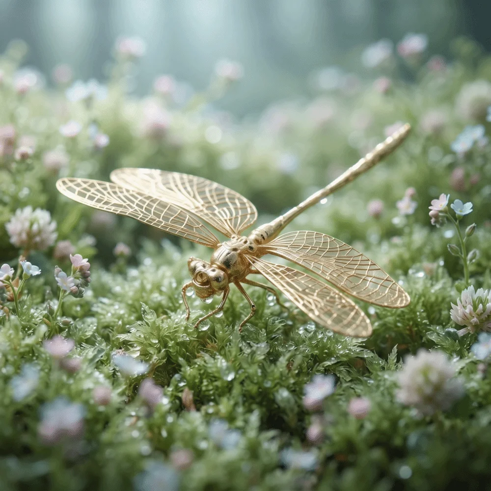 Simulation Insect Dragonfly Ornament Handmade Antique-Style Dragonfly Figure Toys Alloy Miniature Dragonfly Tea Pet Office Decor
