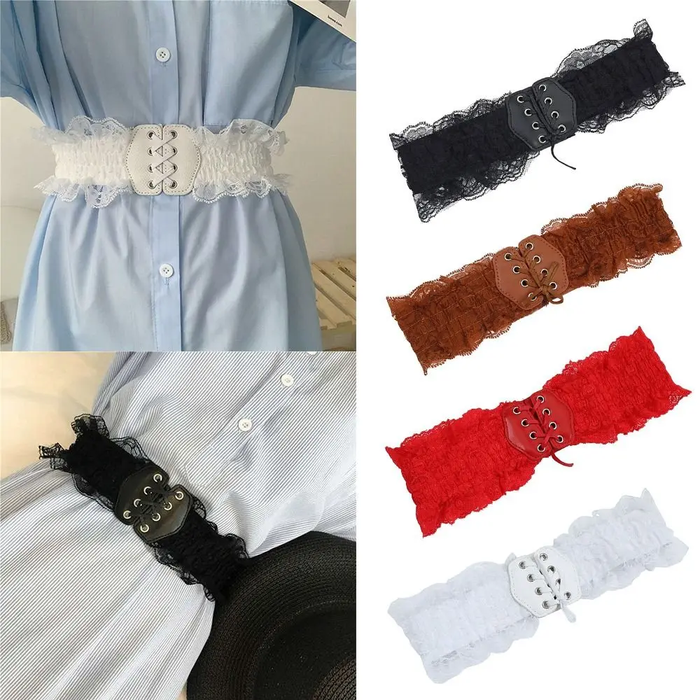 

Fashion Retro Lace Wide Waist Belt Korean Version DIY Slimming Waist Girdle Decorative Waist Seal For Women Lady Girl Bridal