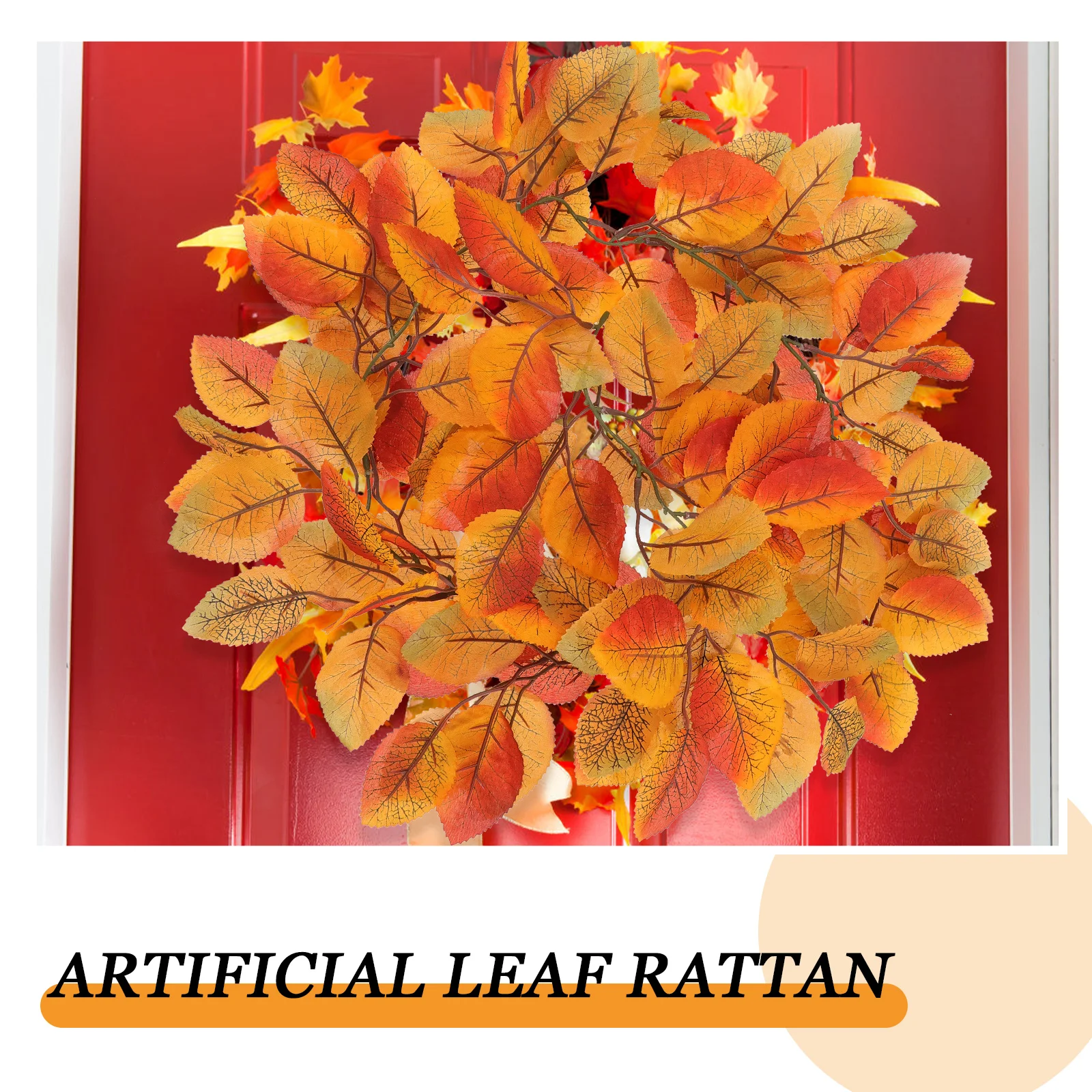 

Decoration Simulated Magnolia Leaf Decorations Fall Foliage Garland Outdoor Autumn for Home Orange Festival Artificial