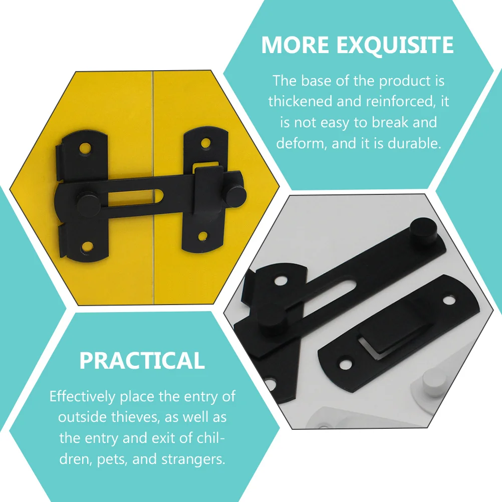 

2 Pcs Stainless Steel Door Buckle Lock Pet for Secure Latch Barn Sliding Deadbolt