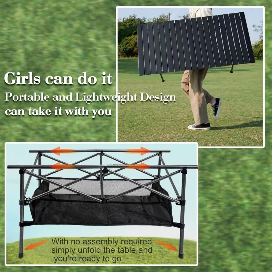 

Folding Camping Table Increase in height 24x16 inch Lightweight Fold Up Tables Aluminum Steel Outdoor Portable Side Desks with