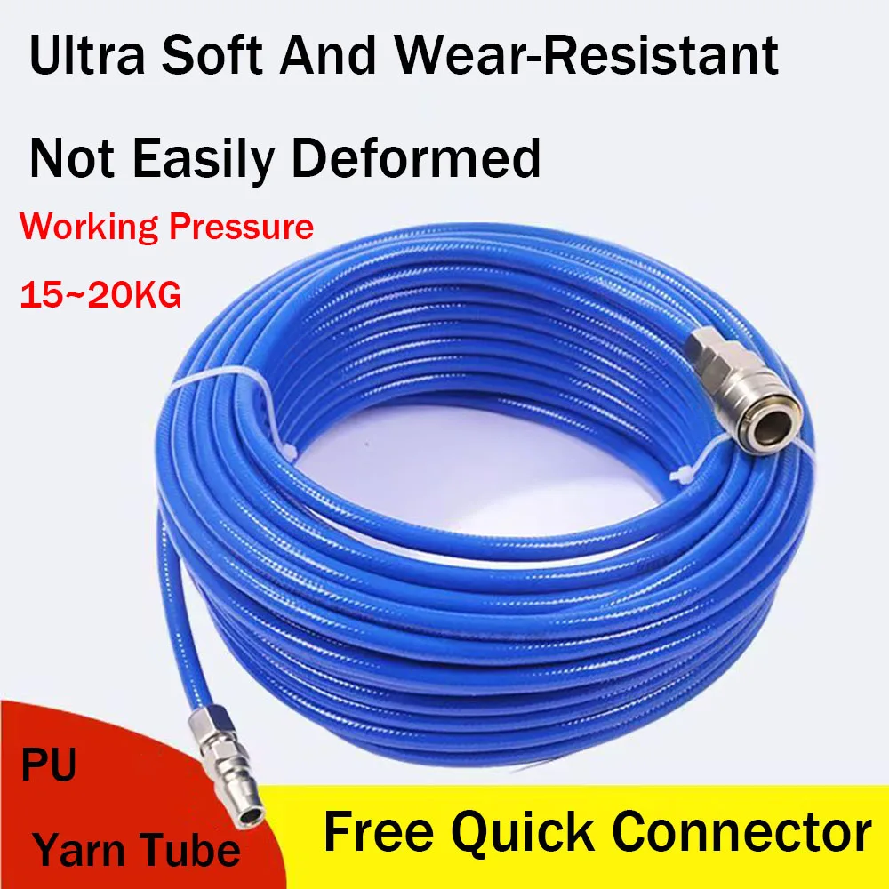 Premium Blue High-Pressure PU Hose for Air Compressors & Pneumatic Tools – Includes Connector
