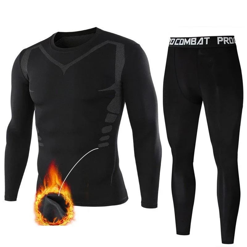 

Men's Thermal Underwear Set: Fleece - Lined, Quick - Dry for Fall/Winter Sports, Outdoor Activities & Fitness