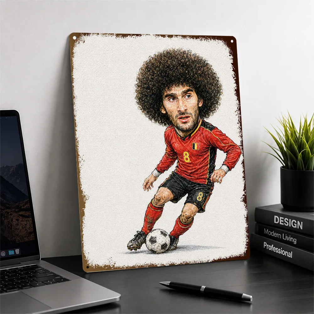 Marouane Fellaini Football Aluminum Poster Personalized Metal Sign Club Legacy Style Wall Art Ideal For Game Room Or Clubhouse