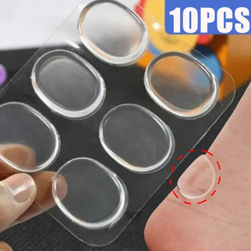 10 pegatinas antifricción para pies, almohadillas de silicona antirozaduras para los pies, puntos pequeños transparentes, alivio del dolor, removedor de ampollas, cuidado de los pies