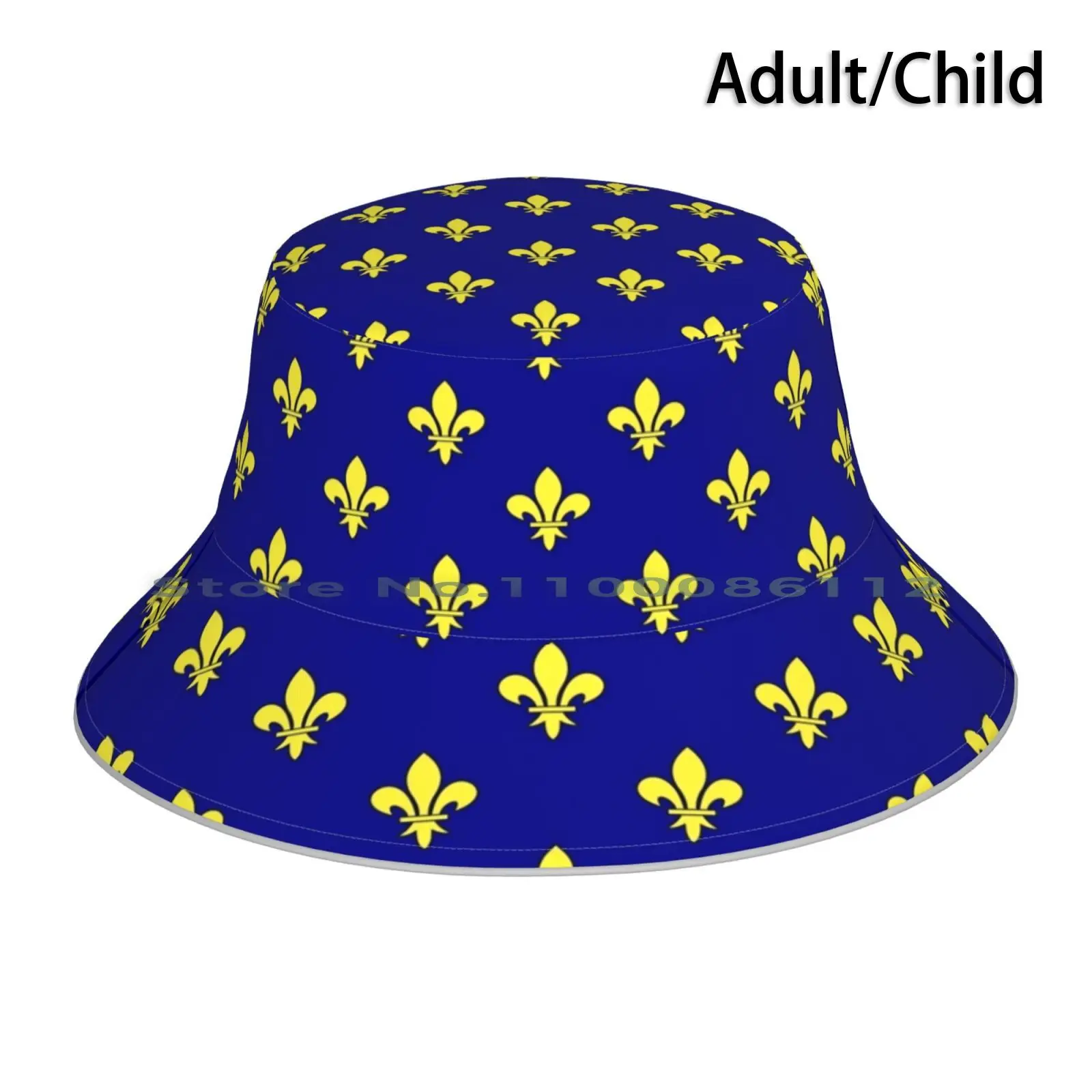 Fleur De Lys Pattern Mask Bucket Hat Sun Cap Fleur De Lis Royalty Nobility King Queen Louis Xx France Original Mask