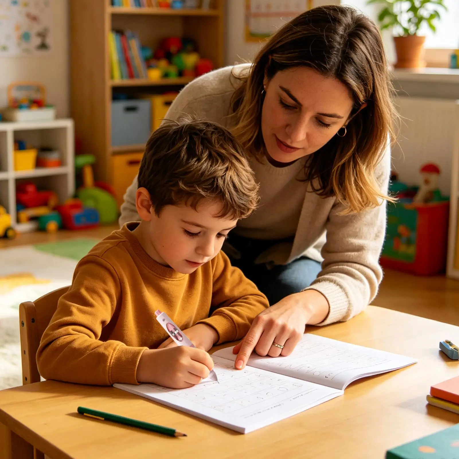 Learning Writing Pen Retractable Ergonomic Automatic Refills Included Students Handwriting Practice Pencil For School Classroom