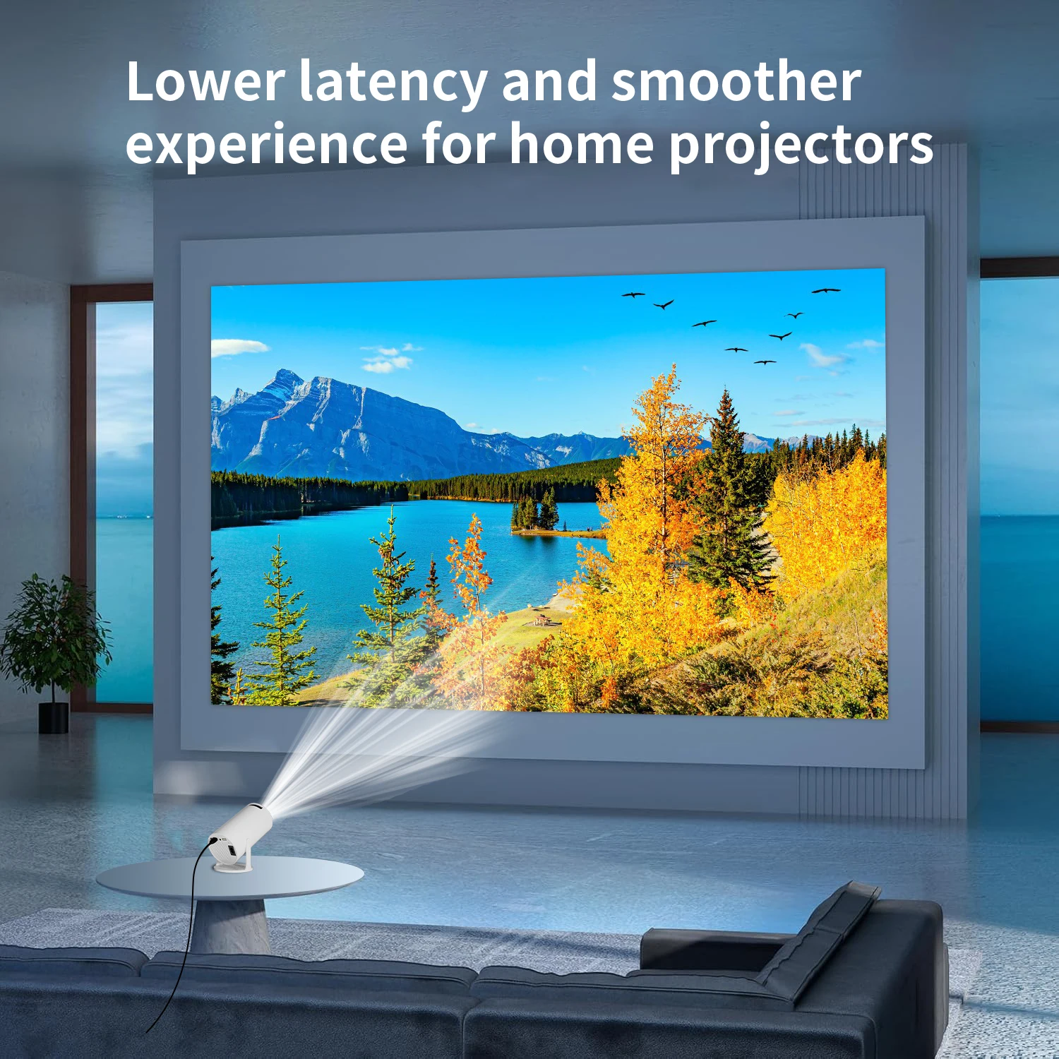 4K projector, high-definition projector, with Android system/WiFi 6, suitable for home theaters/offices, native 720p